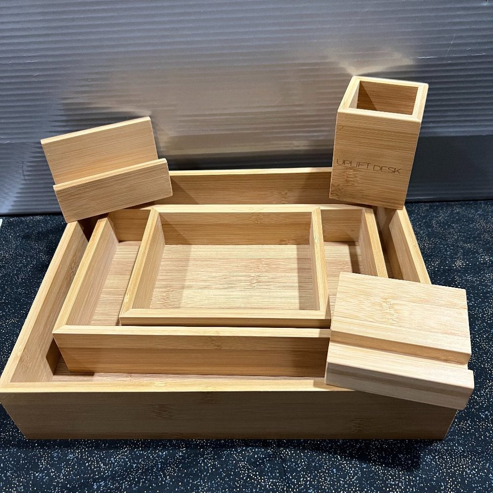 Bamboo Desk Organizer set by UPLIFT desk